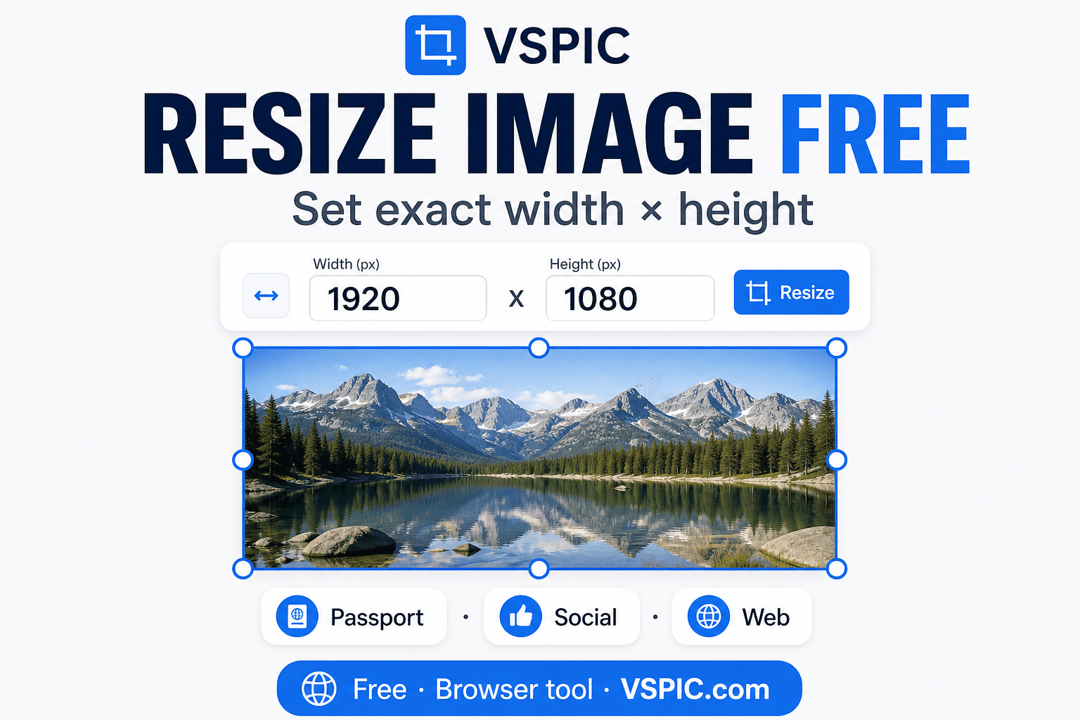 How to resize an image online for free — illustrated how-to guide on VSPIC
