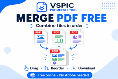 How to merge PDF files online — illustrated guide on VSPIC