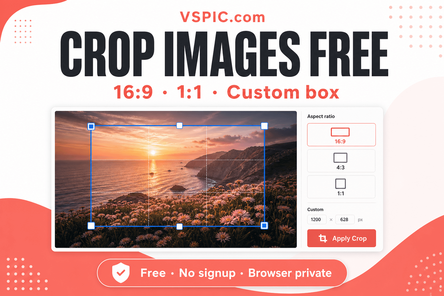 How to crop an image online for free — illustrated how-to guide on VSPIC