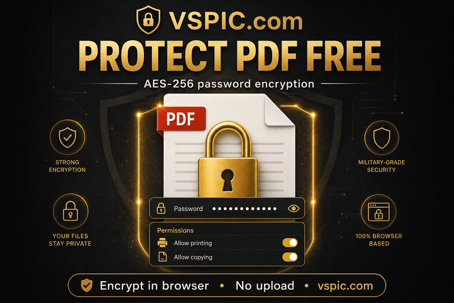 How to protect a PDF file with a password — illustrated how-to guide on VSPIC