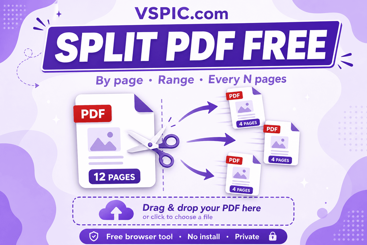 How to separate PDF pages online — illustrated how-to guide on VSPIC